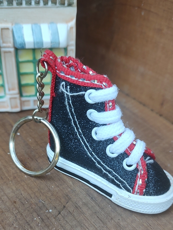 Accessories - High-Top Sneaker Keychain - Black and Red
